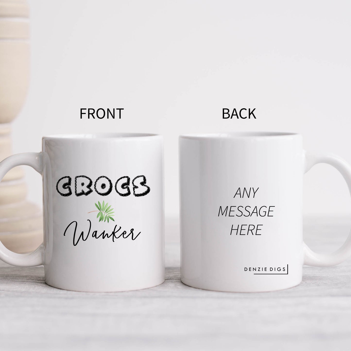 Crocs Wanker Cup, Ceramic Personalised Funny Offensive Joke Mug