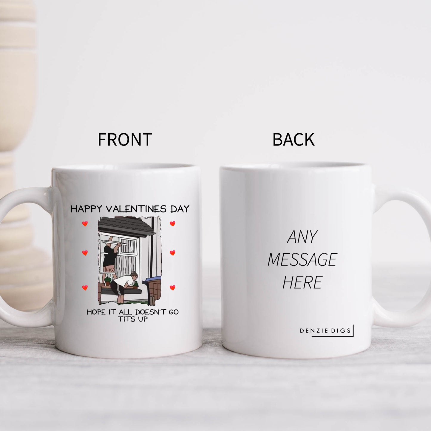 Hope It All Doesn't Go Tits Up Mug, Funny Meme Rude Valentines Gift Cup