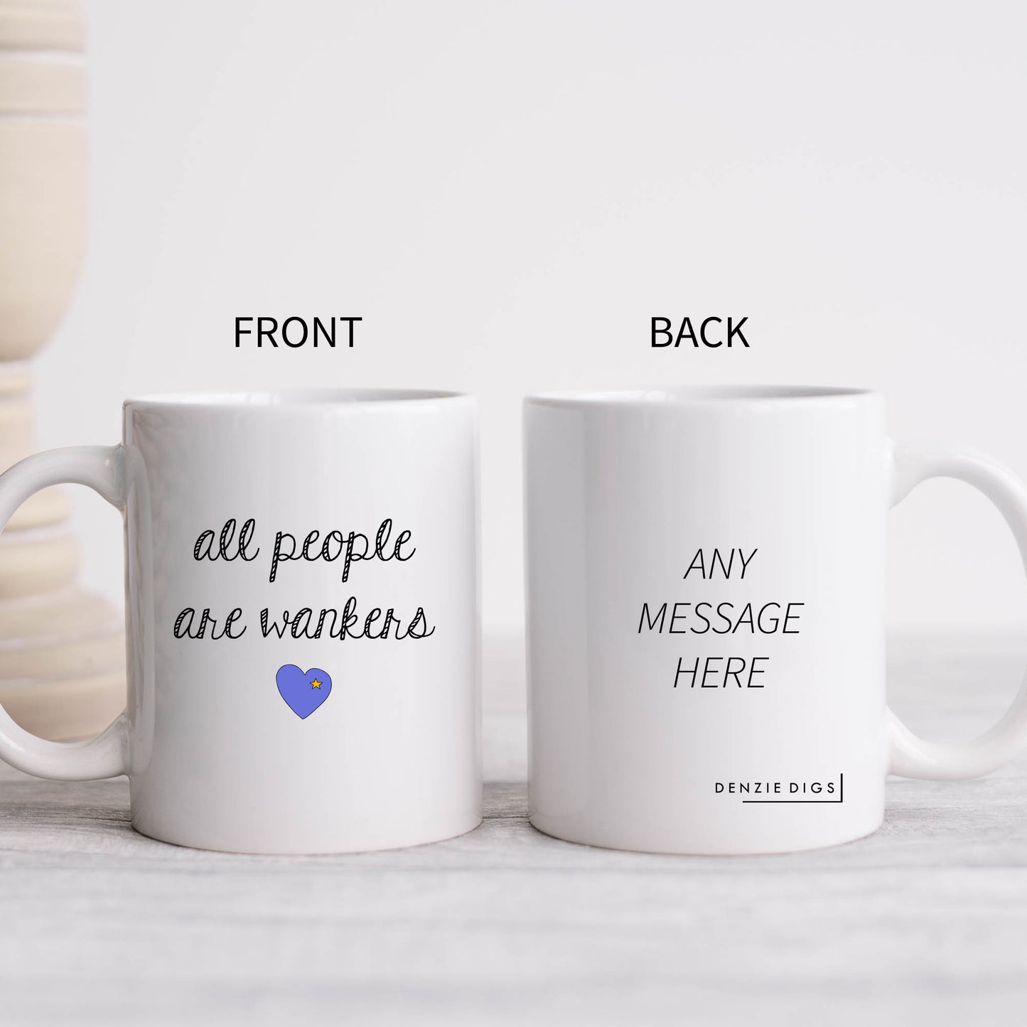 All People are Wankers Mug, Funny Offensive Hilarious Rude Personalised Gift Cup