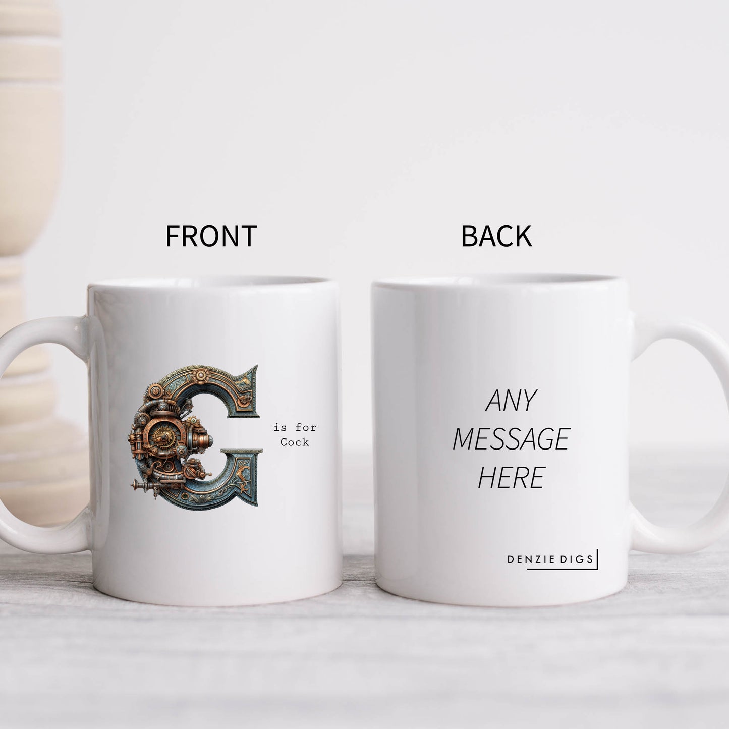 C is for Cock Mug, Funny Offensive Hilarious Rude Personalised Gift Cup