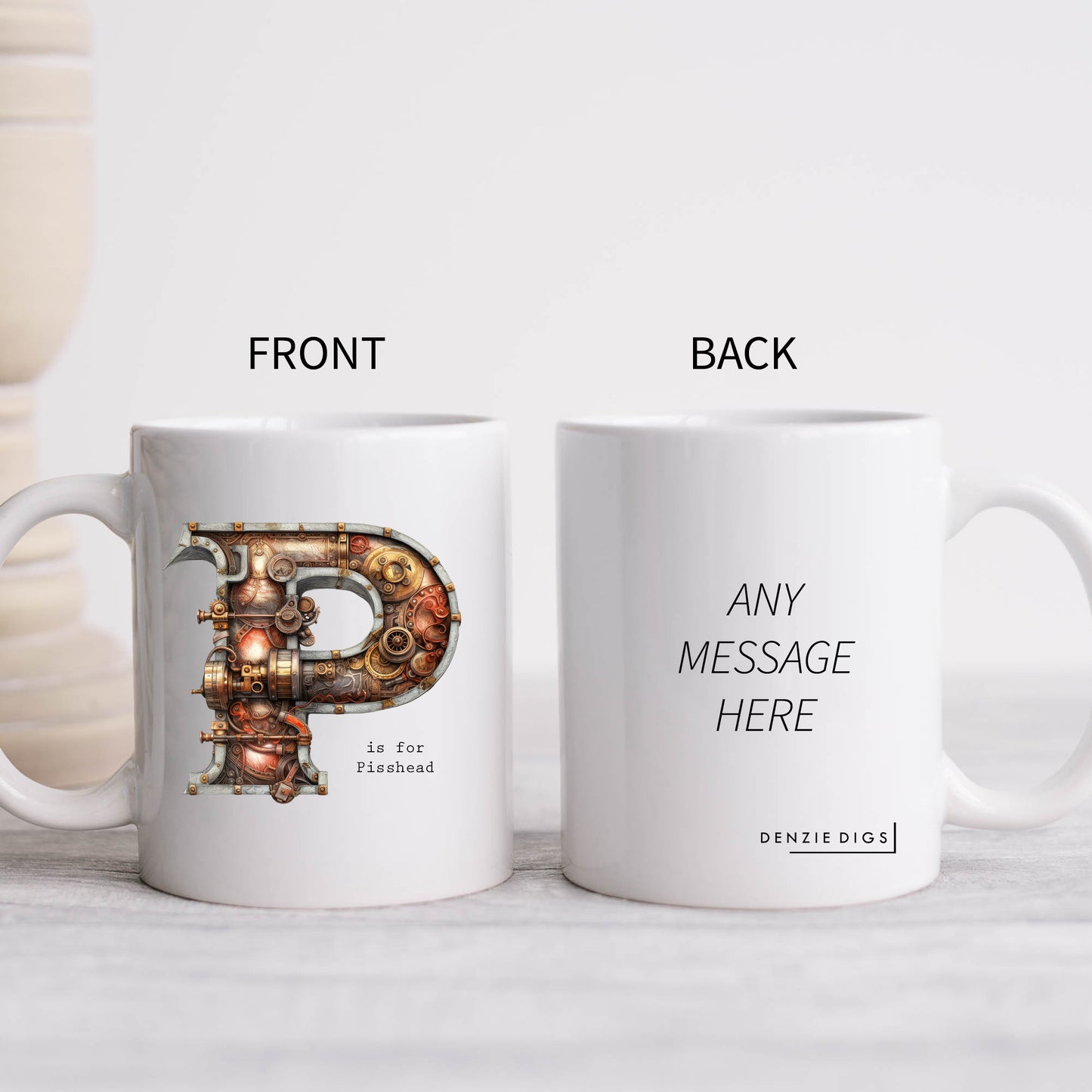 P is for Pisshead Mug, Funny Offensive Hilarious Rude Personalised Gift Cup