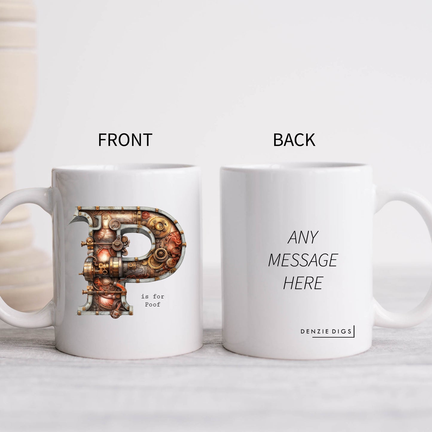P is for Poof Mug, Funny Offensive Hilarious Rude Personalised Gift Cup