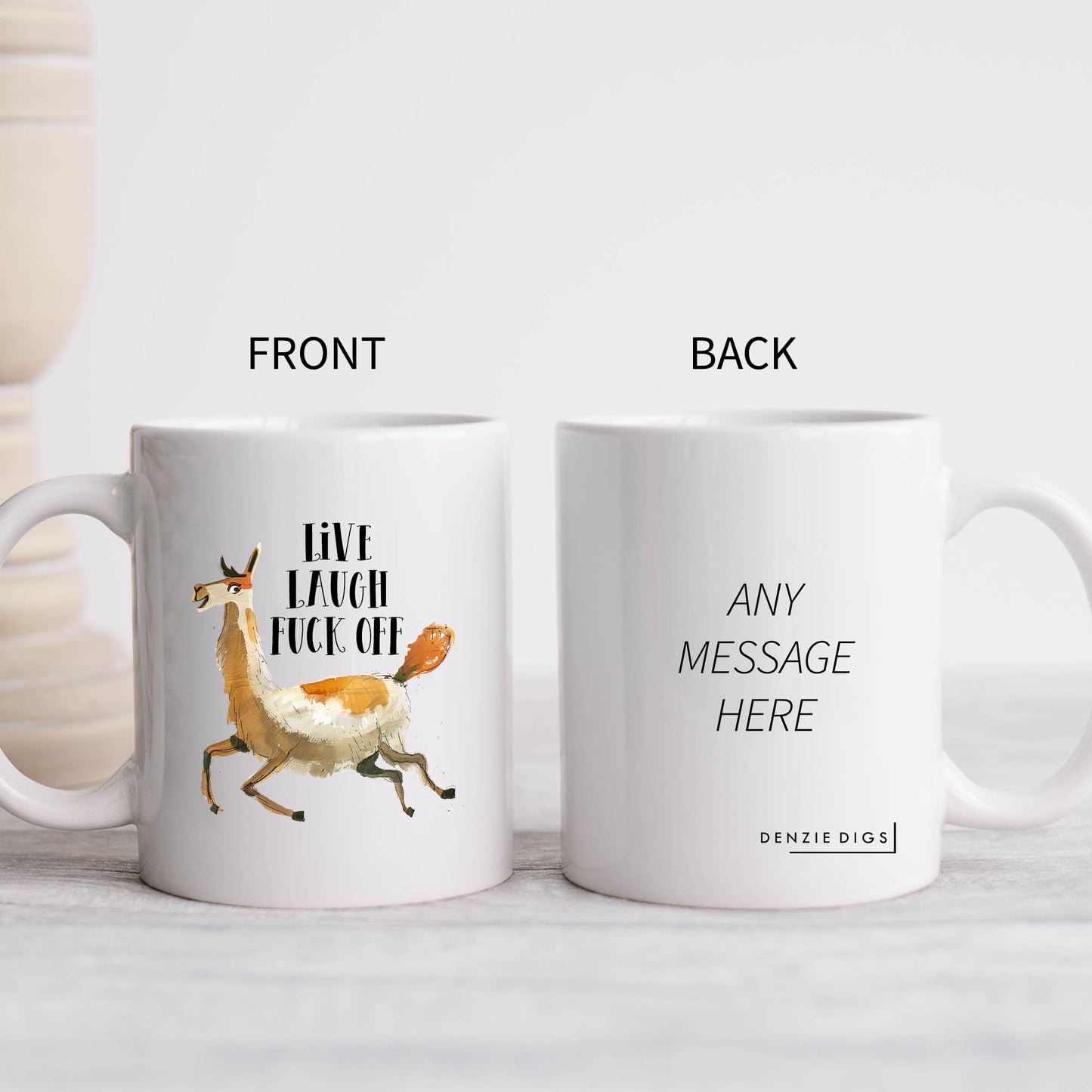 Live Laugh Fuck Off, Personalised Mug, Funny Rude Offensive Gift