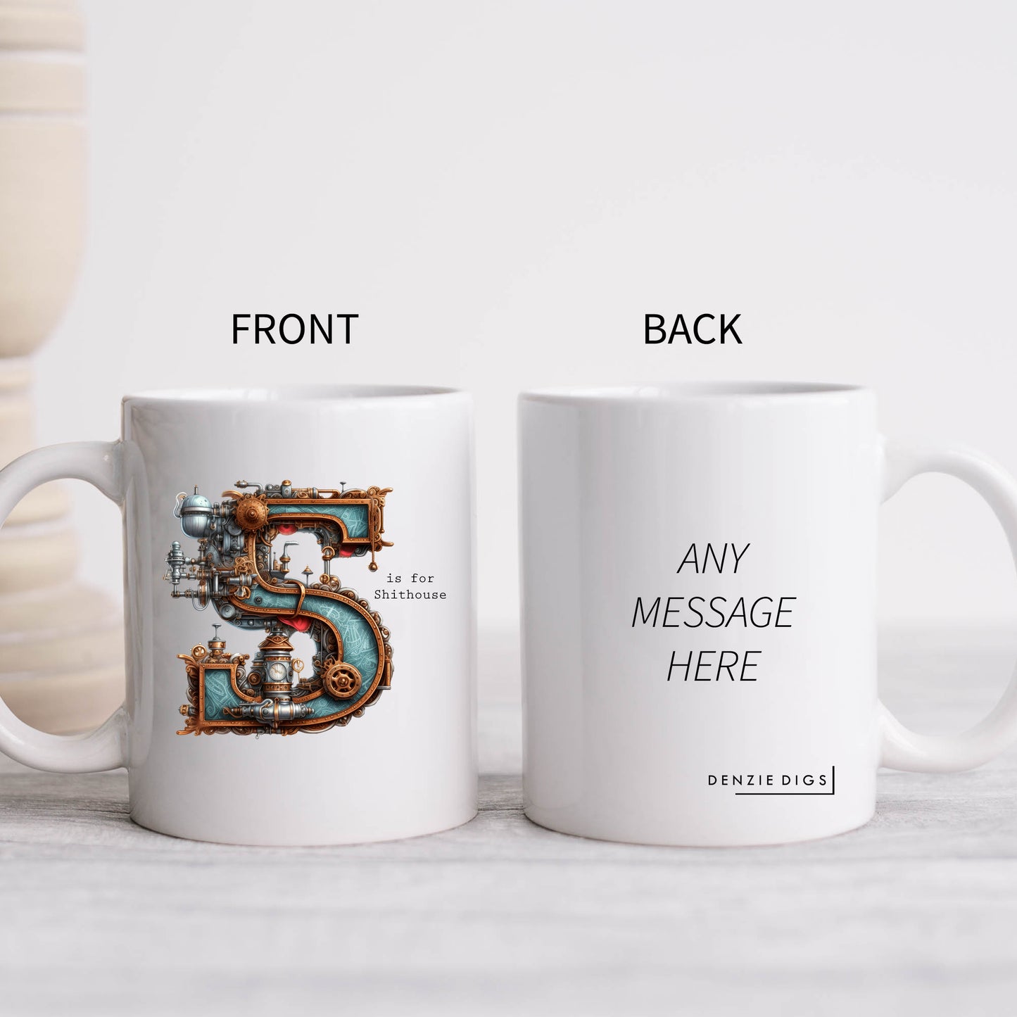 S is For Shithouse Mug, Funny Offensive Hilarious Rude Personalised Gift Cup