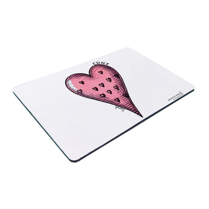 Personalised Custom Mouse Mat, Mouse Pad, Cute Pink Heart Cunt Joke, Offensive Gift