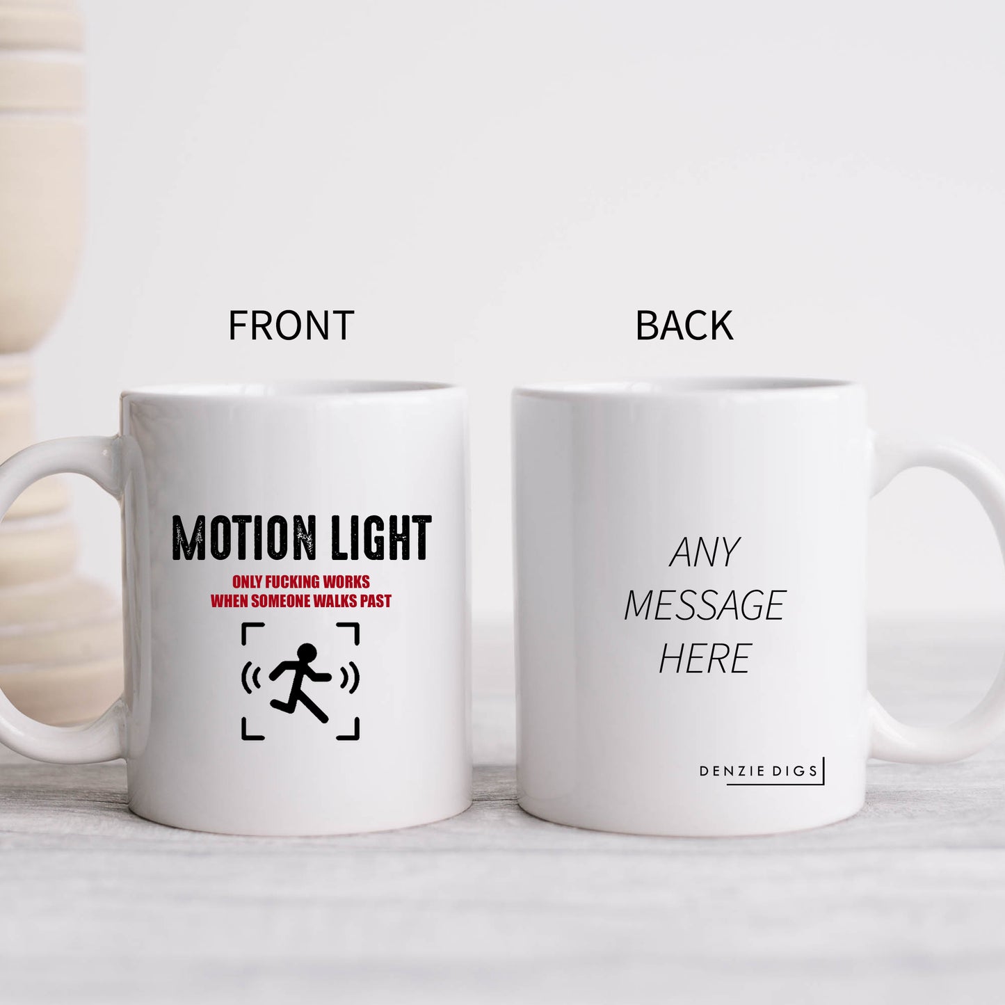 Motion Light Only Works When Someone Walks Past Mug, Funny Rude Colleague Present, Offensive Gift Cup