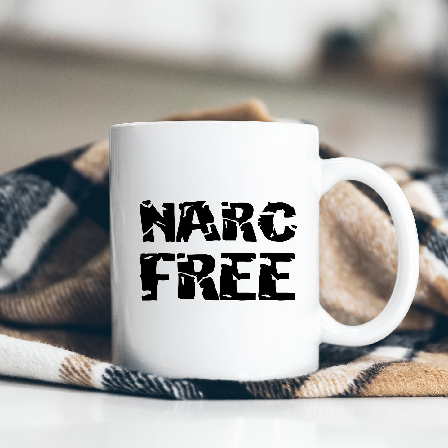 Narc Free Mug, Funny Hilarious Narcissist Divorce Break-Up Joke, Personalised Gift Cup for Partner, Friend