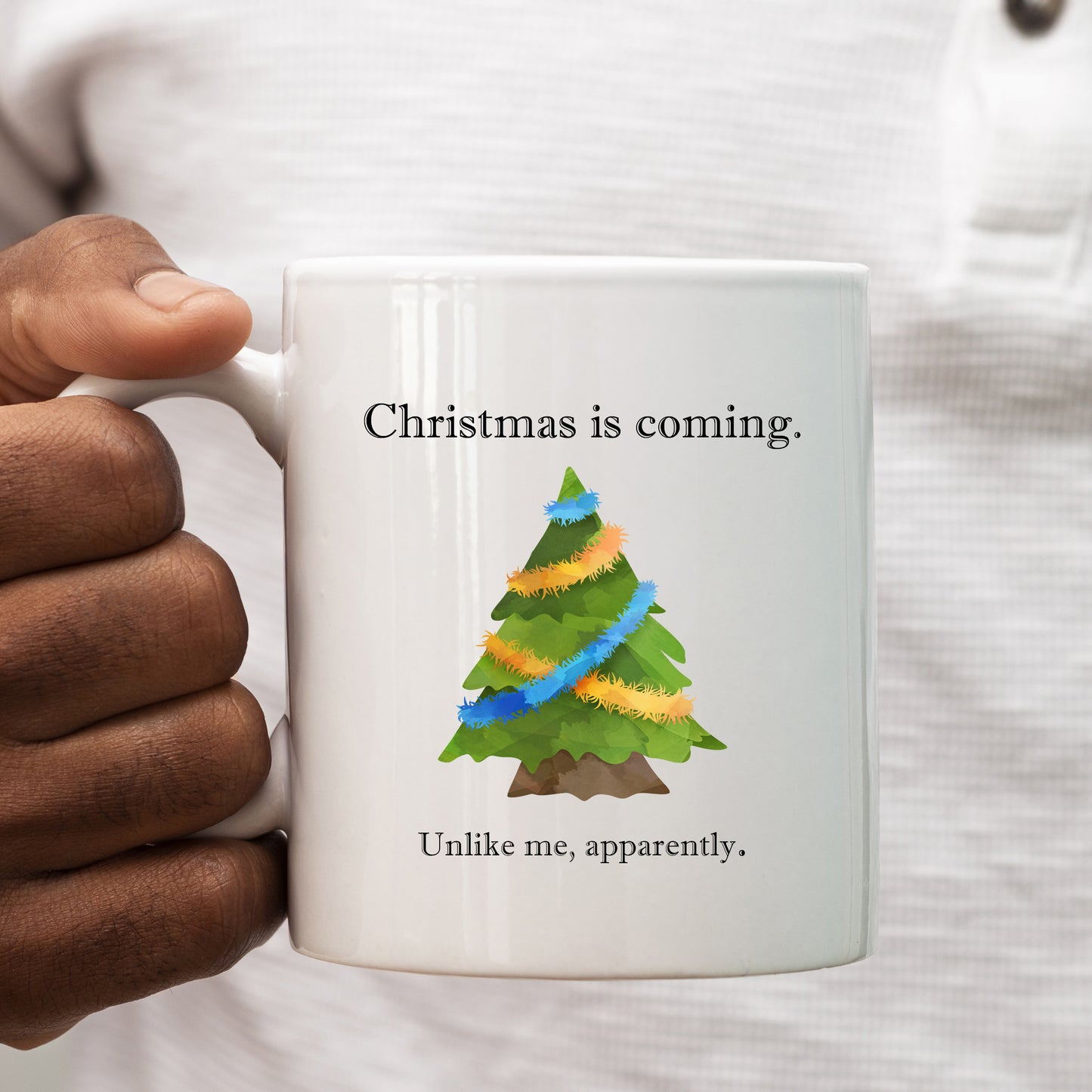 Christmas is Coming Unlike Me Apparently, Personalised Singles Christmas Mug, Funny Rude Offensive Xmas Gift