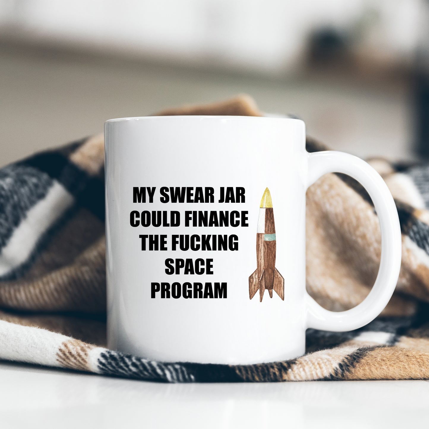 My Swear Jar Could Finance The Fucking Space Program, Funny Rude Joke, Personalised Mug