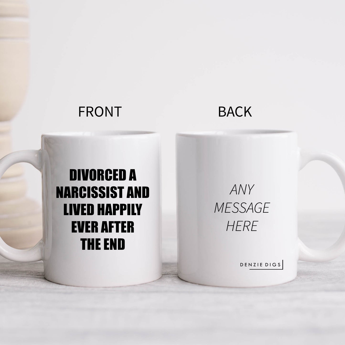 Divorced a Narcissist Lived Happily Ever After Mug, Funny Break Up Joke, Personalised Gift Cup for Friend