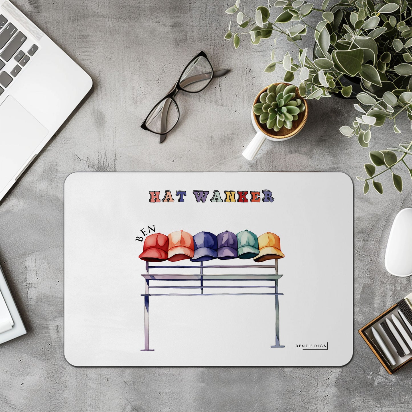 Personalised Custom Mouse Mat, Mouse Pad, Hat Wanker, Cap Stand, Funny Joke, Offensive Gift