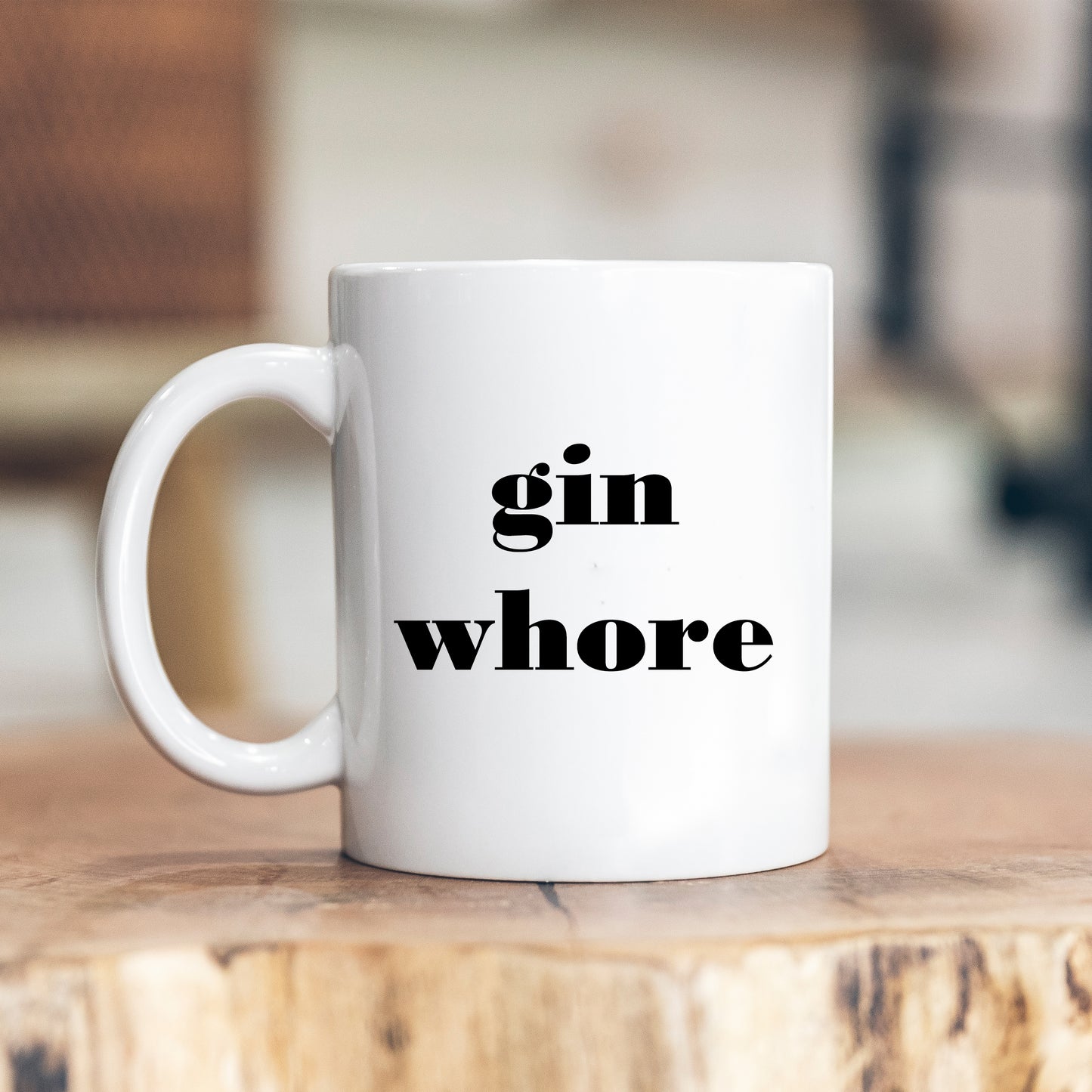 Gin Whore Mug, Funny Offensive Alcohol Drinker Joke, Personalised Gift Cup for Colleague or Friend