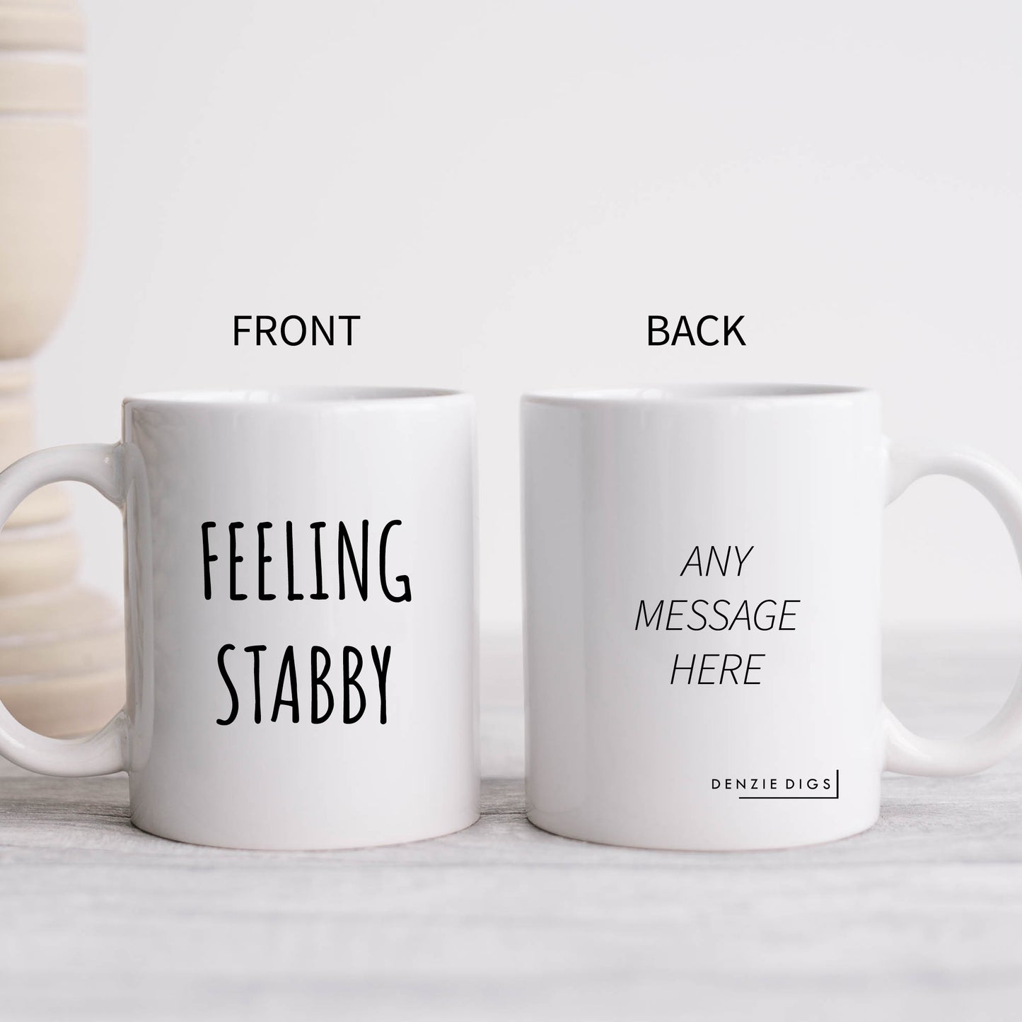 Feeling Stabby Mug, Funny But Annoyed and Aggressive Joke, Personalised Gift Cup for Colleague or Friend
