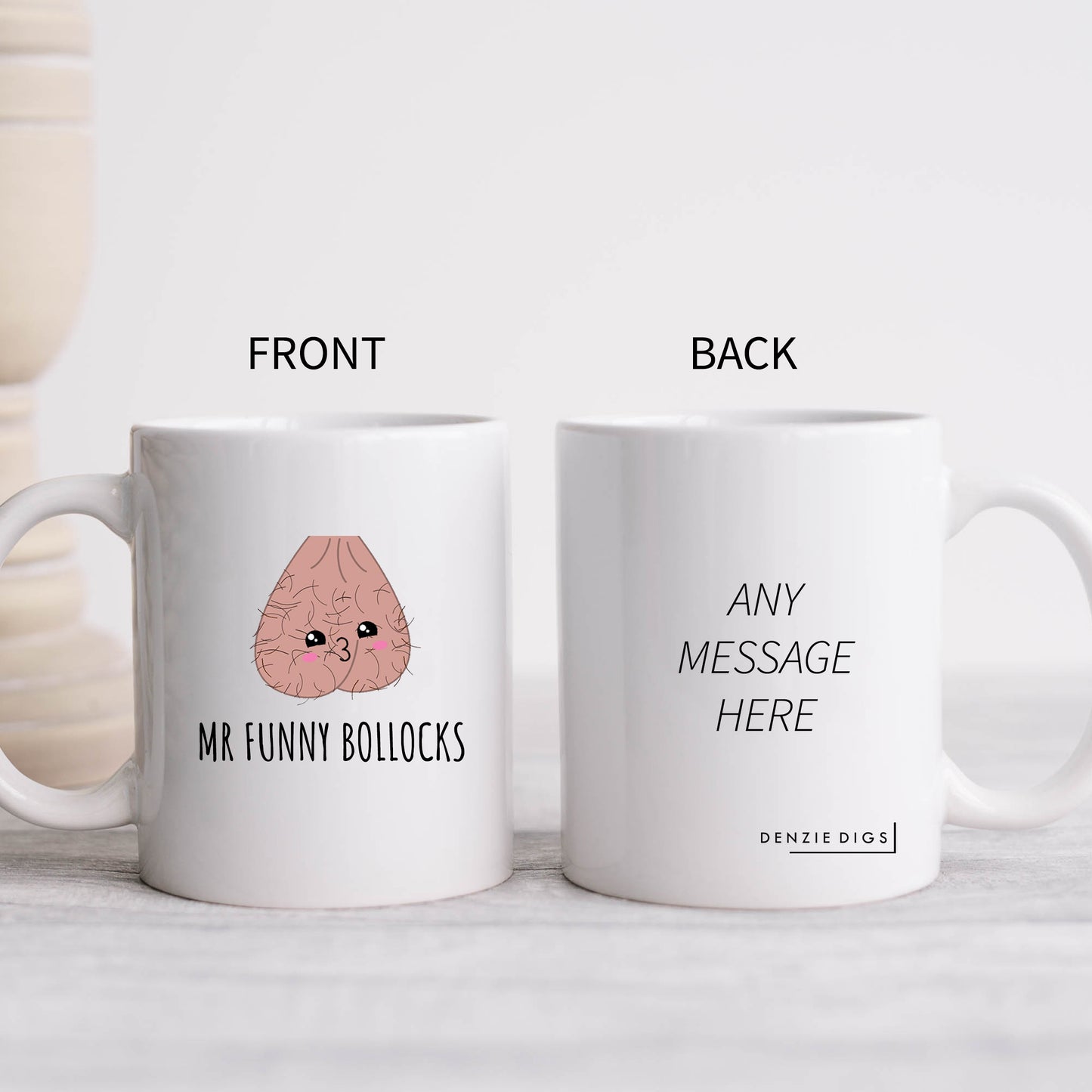 Mr Funny Bollocks Cup, Ceramic Funny Offensive Rude Scrotum Sarcasm Joke, Personalised Mug