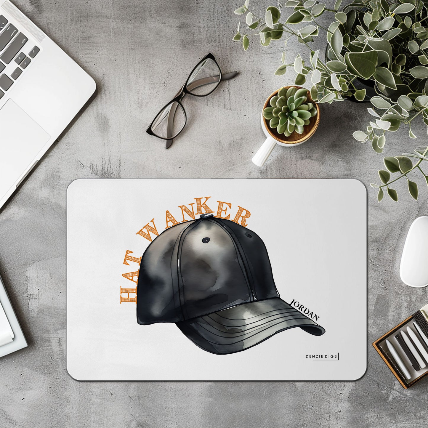 Personalised Custom Mouse Mat, Mouse Pad, Hat Wanker, Funny Cap Joke, Offensive Gift