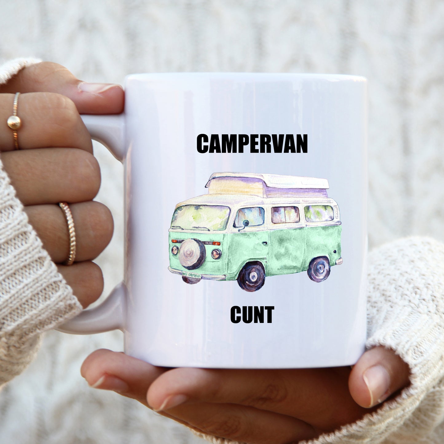 Campervan Cunt Mug, Funny Rude Offensive Camping Gift Cup