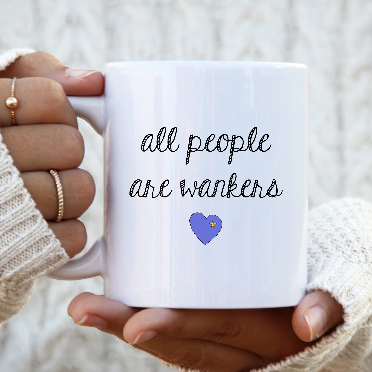 All People are Wankers Mug, Funny Offensive Hilarious Rude Personalised Gift Cup