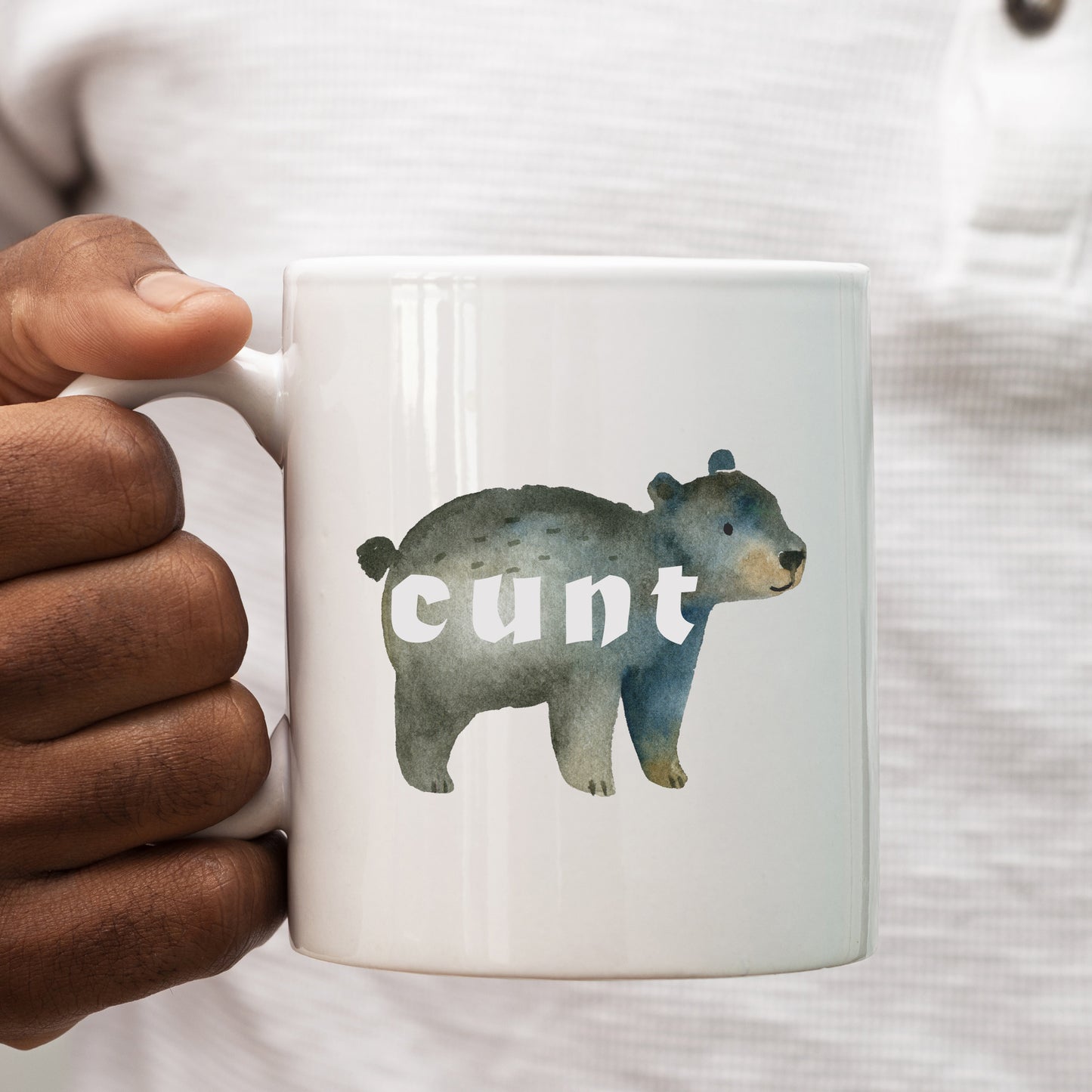 Cunt, Cute Bear Design, Ceramic Personalised Funny Offensive Joke Mug