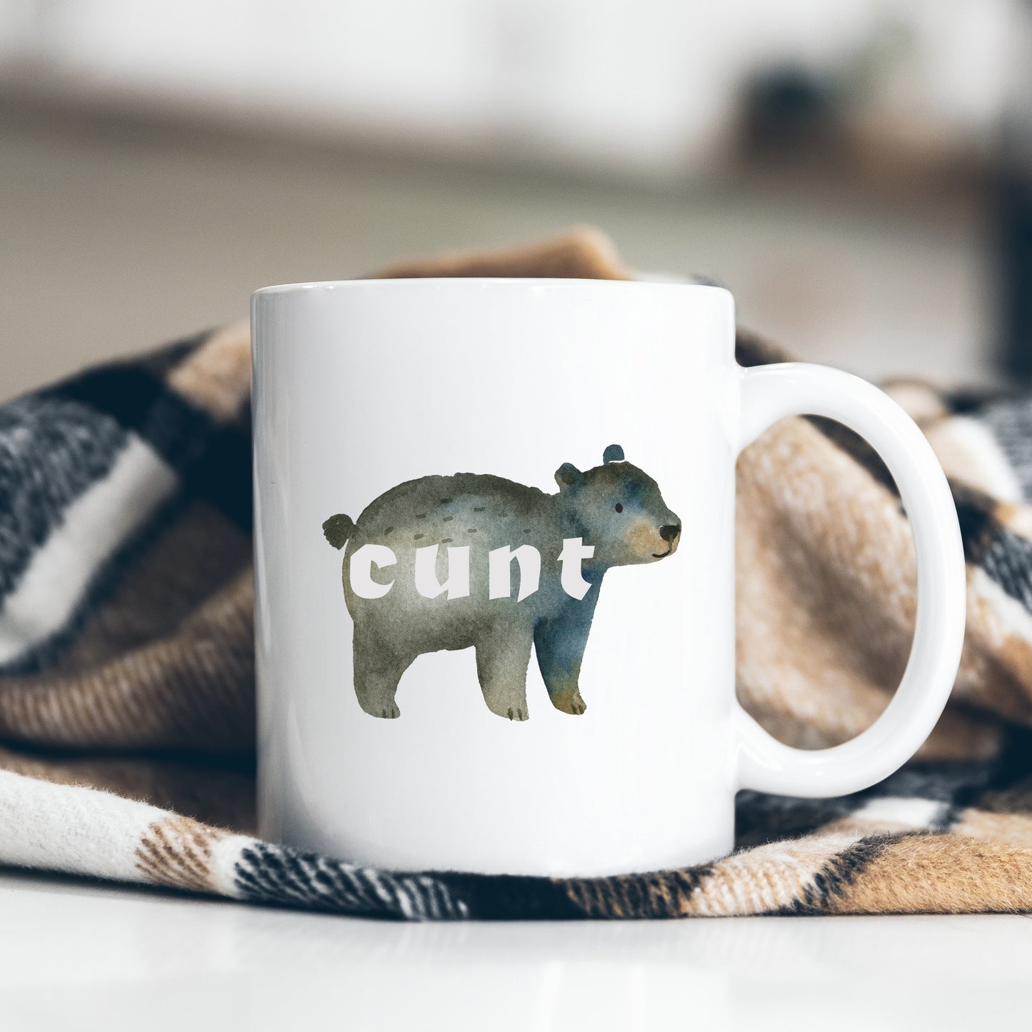 Cunt, Cute Bear Design, Ceramic Personalised Funny Offensive Joke Mug