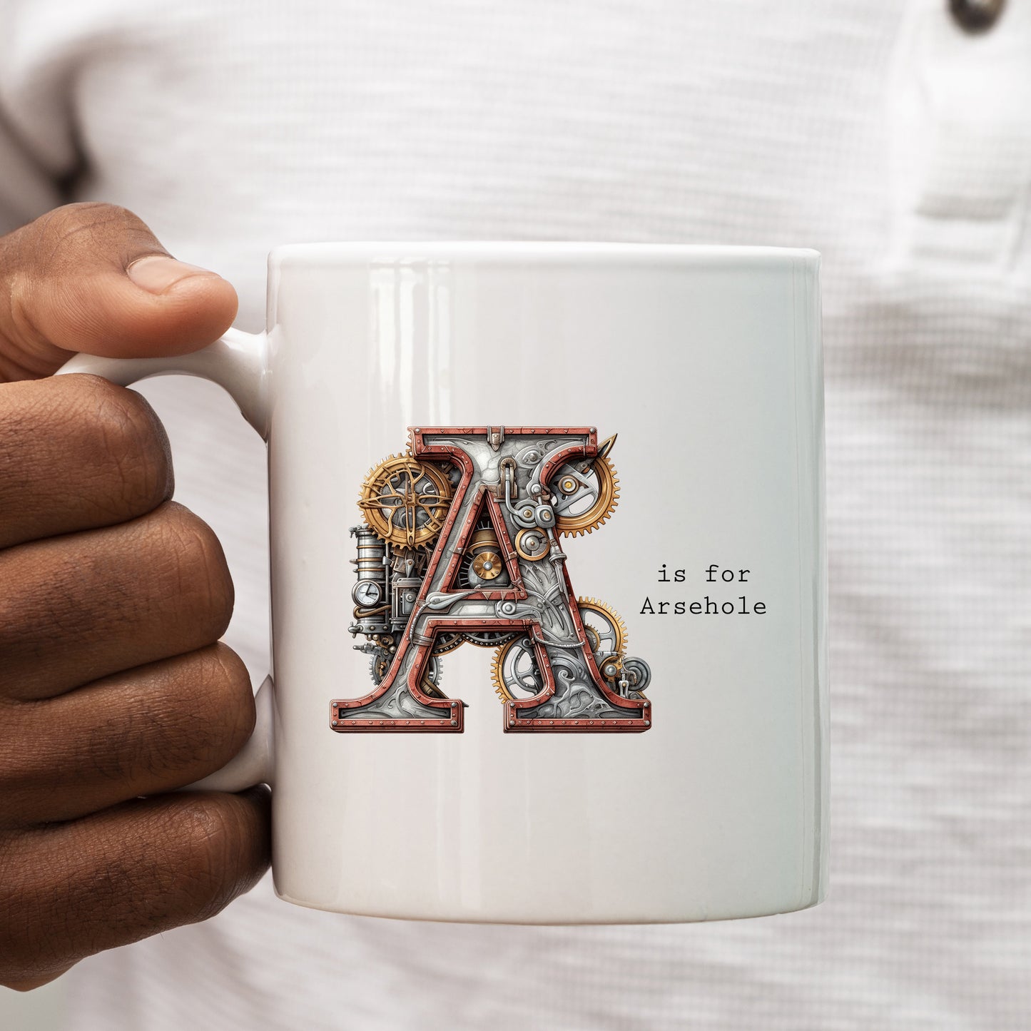 A is for Arsehole Mug, Funny Offensive Hilarious Rude Personalised Gift Cup
