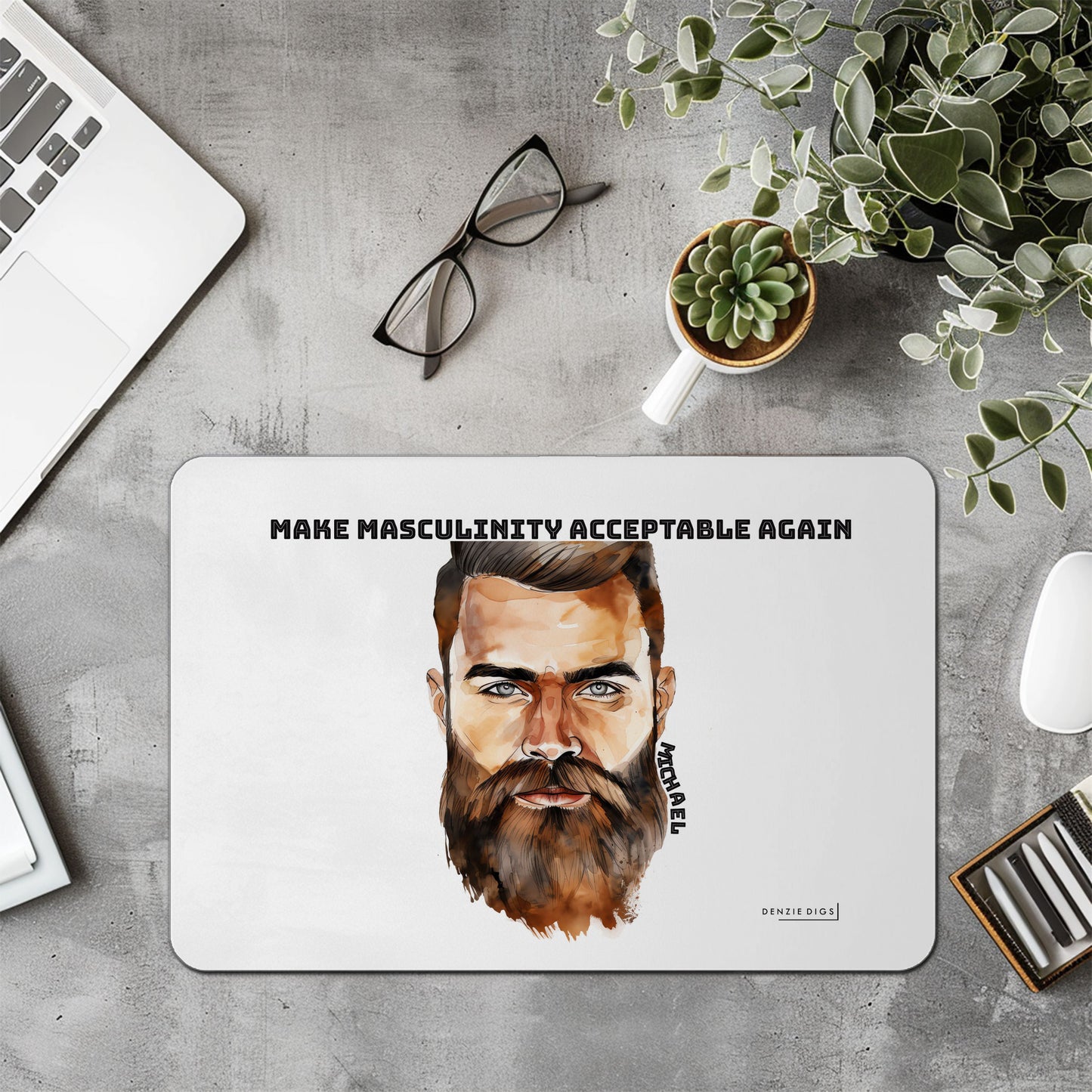 Personalised Custom Mouse Mat, Mouse Pad, Make Masculinity Acceptable Again, Funny Political Joke, Offensive Gift