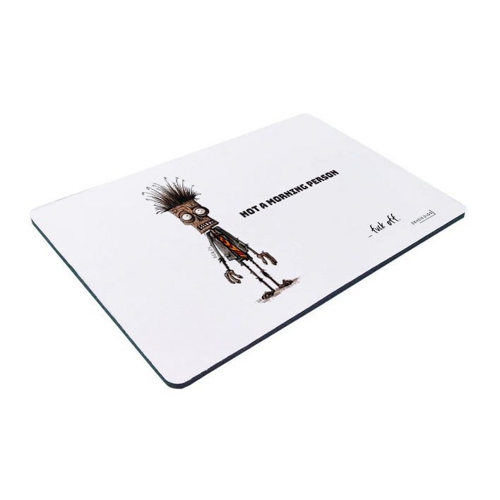 Personalised Custom Mouse Mat, Mouse Pad, Not A Morning Person Fuck Off, Funny Zombie Joke, Offensive Gift
