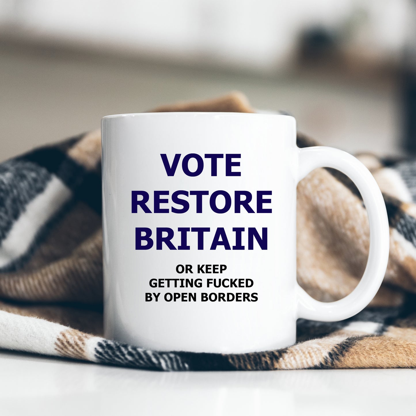 Vote Restore Britain or Keep Getting Fucked, Personalised Mug, Funny Political Gift