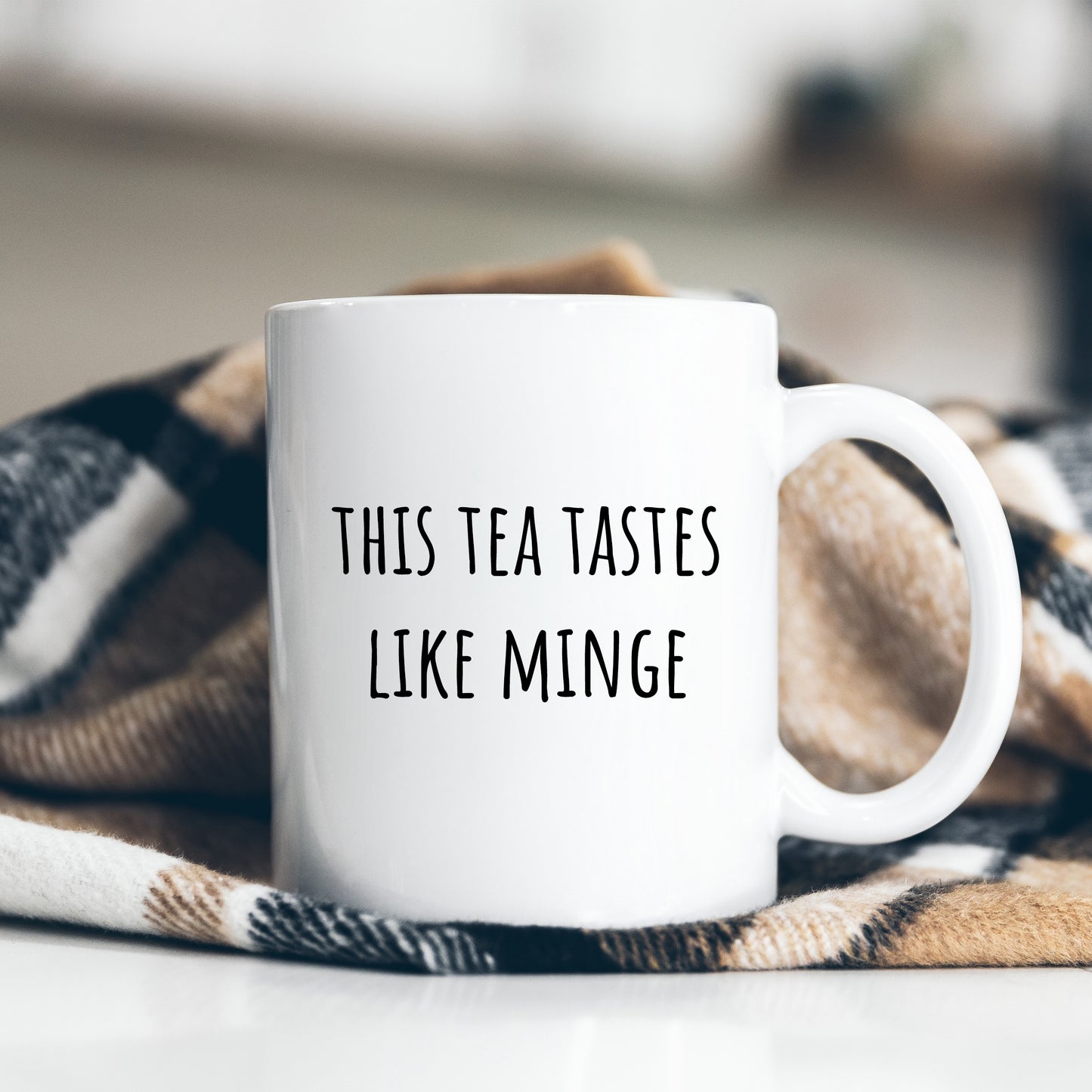 This Tea Tastes Like Minge, Funny Gift for Colleague, Offensive Personalised Mug