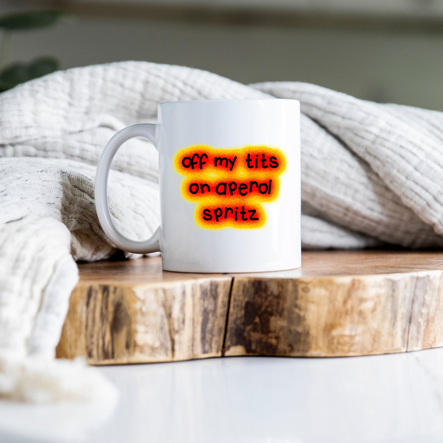 Off My Tits On Aperol Spritz, Ceramic Personalised Funny Offensive Joke Mug