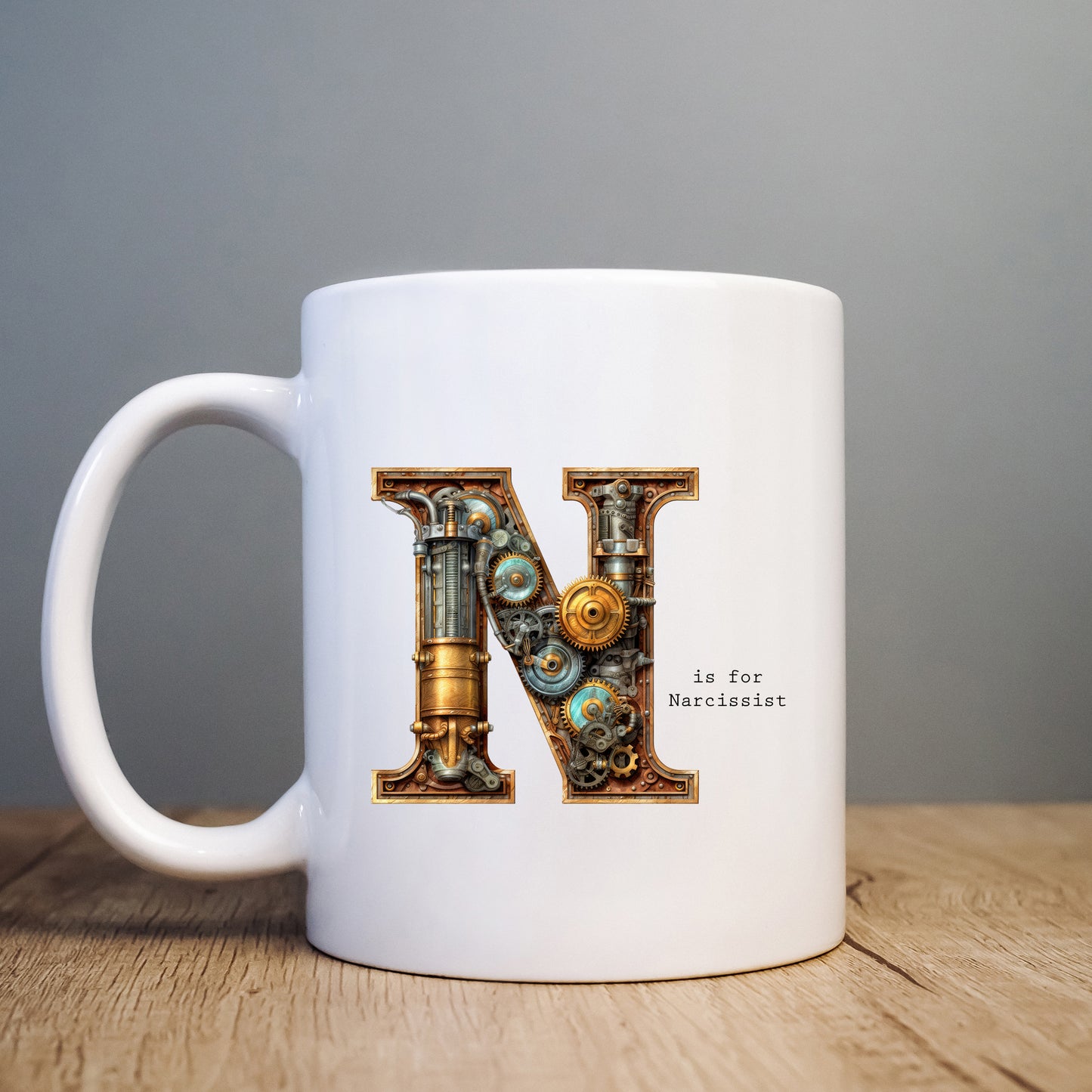 N is for Narcissist Mug, Funny Offensive Hilarious Rude Personalised Gift Cup