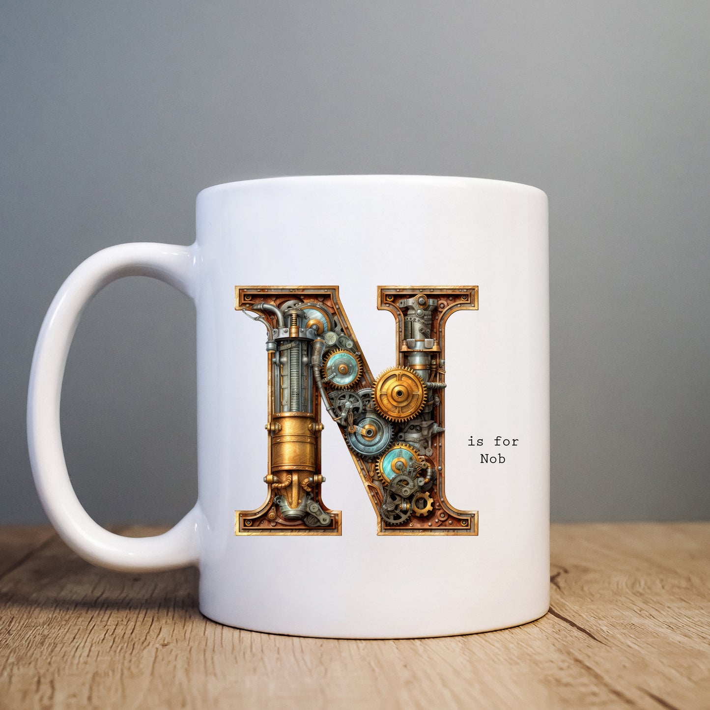 N is for Nob Mug, Funny Offensive Hilarious Rude Personalised Gift Cup