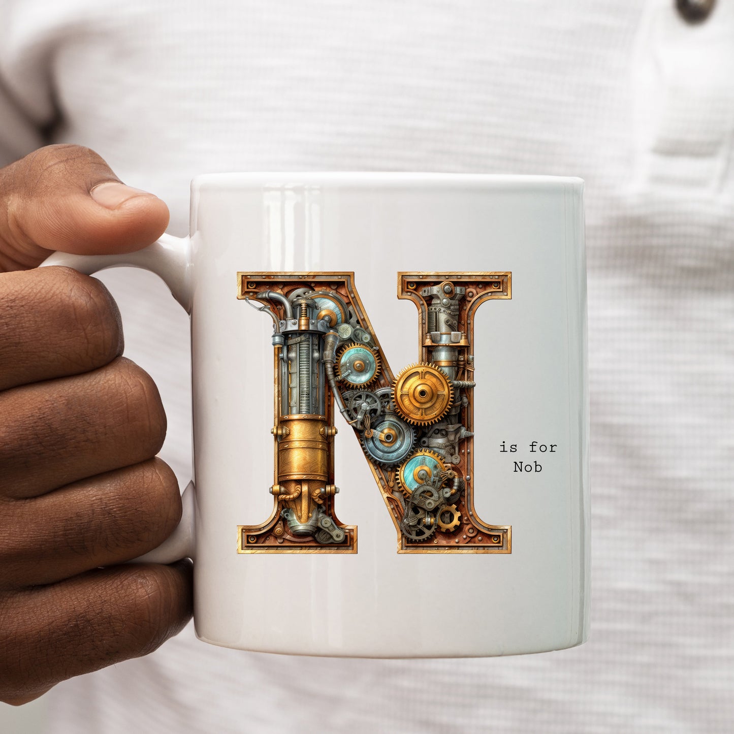 N is for Nob Mug, Funny Offensive Hilarious Rude Personalised Gift Cup