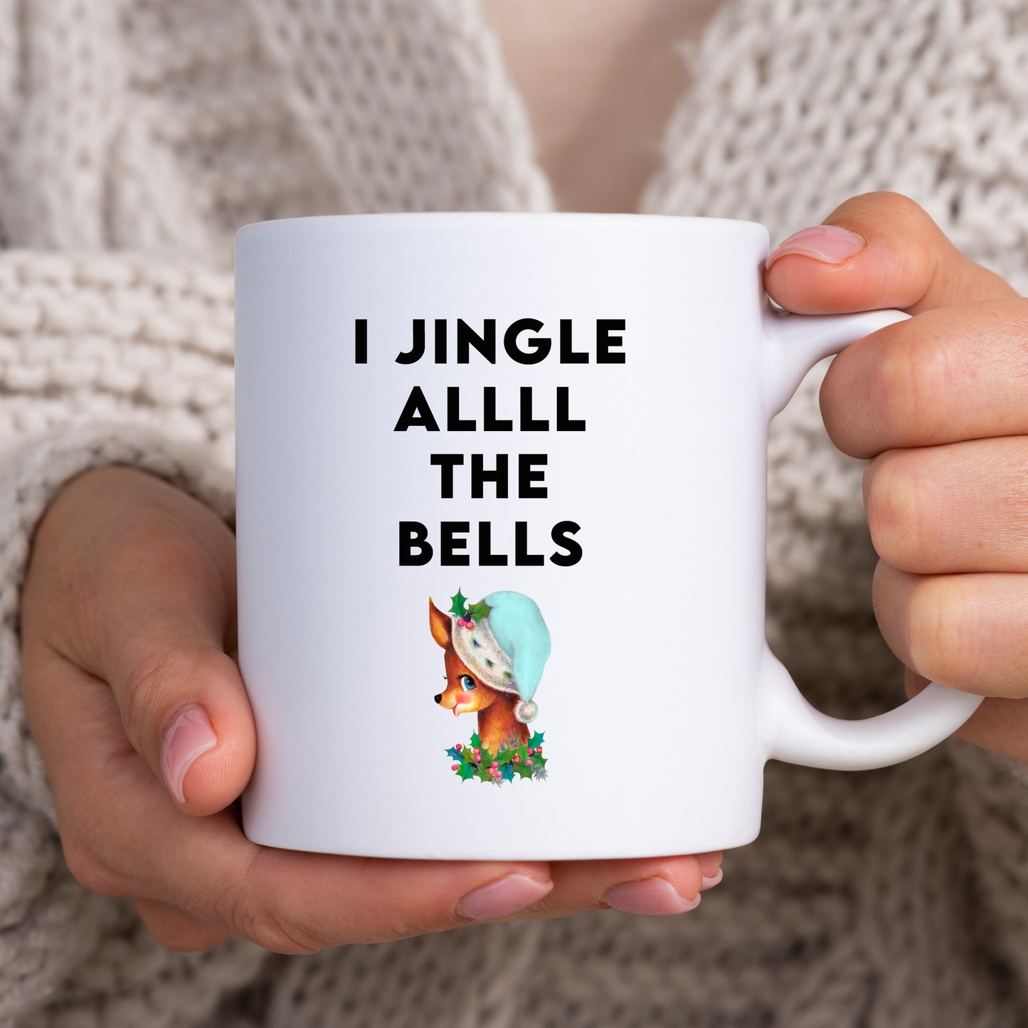 I Jingle Allll The Bells, Personalised Christmas Mug – Funny Rude Xmas Gift