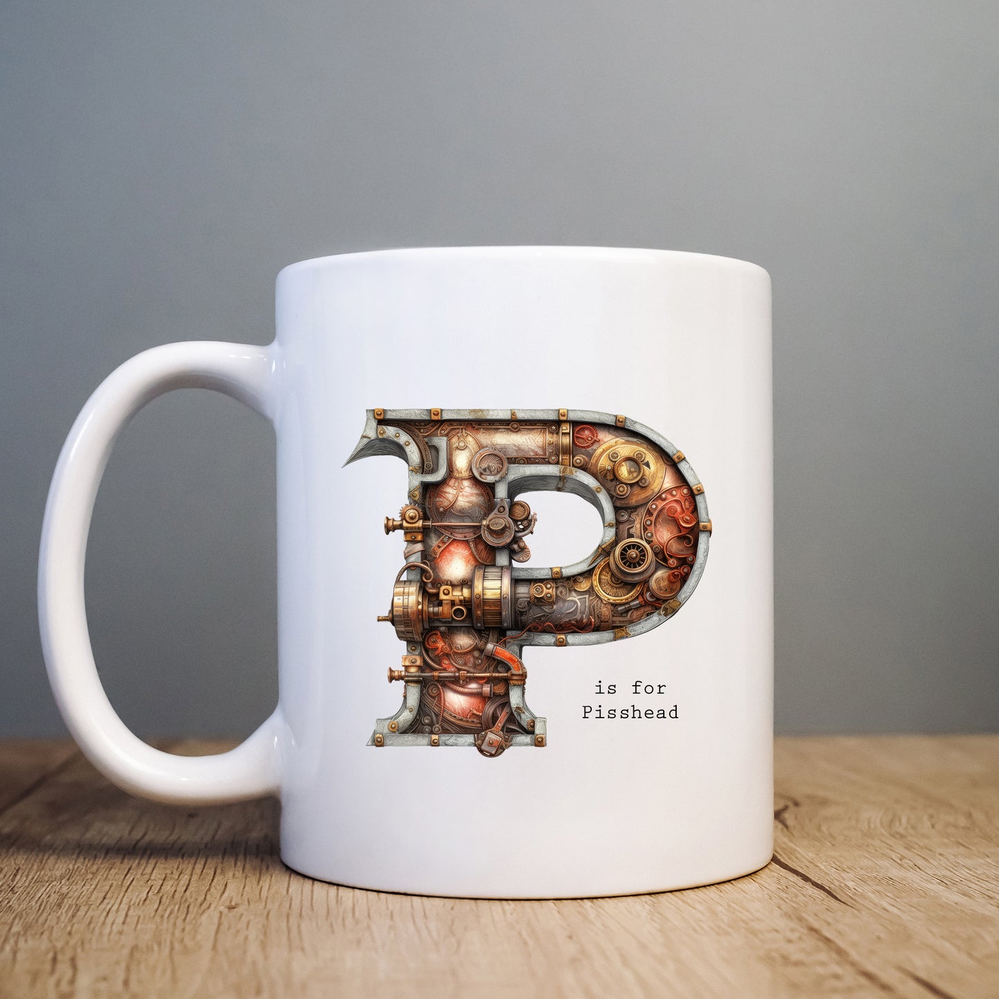 P is for Pisshead Mug, Funny Offensive Hilarious Rude Personalised Gift Cup