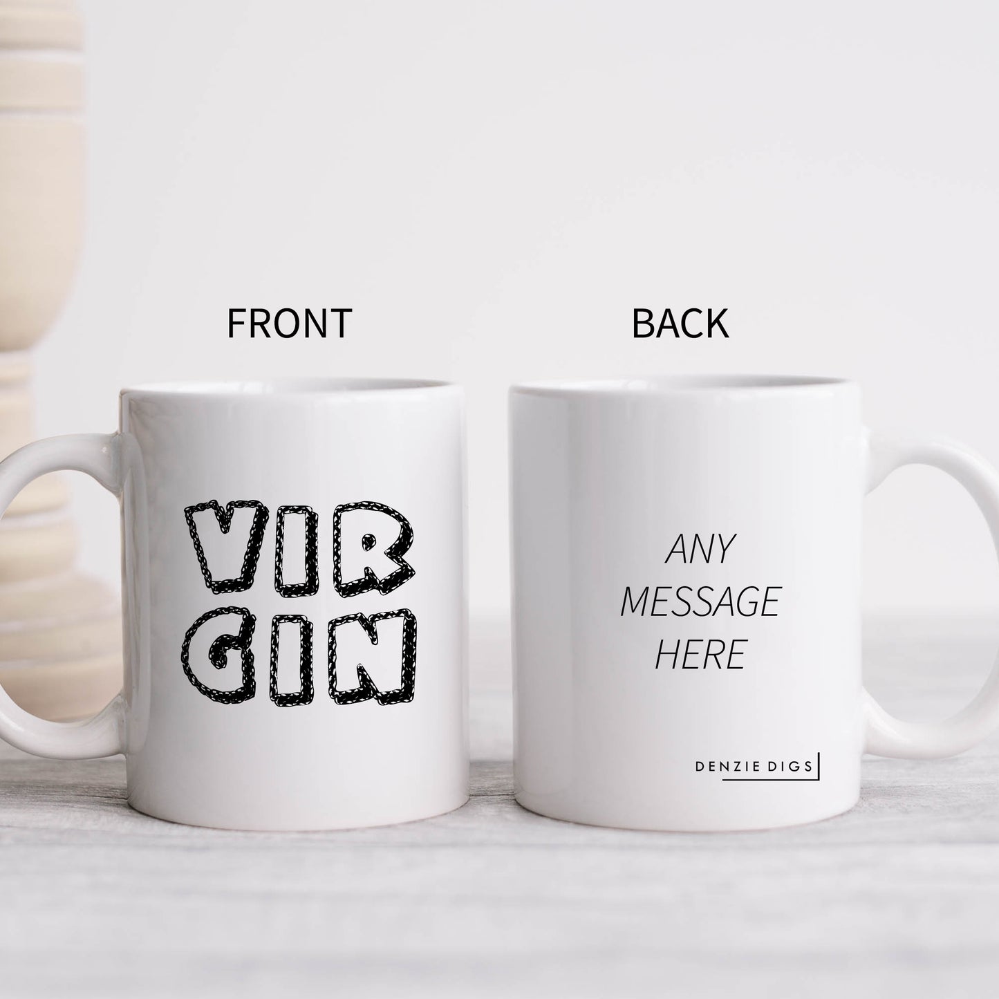 Virgin, Funny Flirty Offensive Customised Joke Gift for Him or Her, Personalised Mug