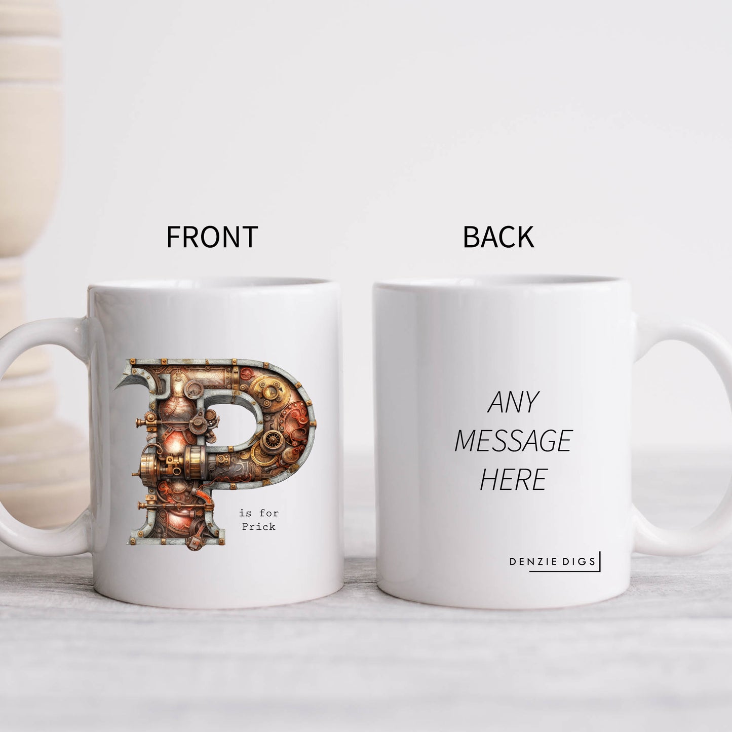 P is for Prick Mug, Funny Offensive Hilarious Rude Personalised Gift Cup