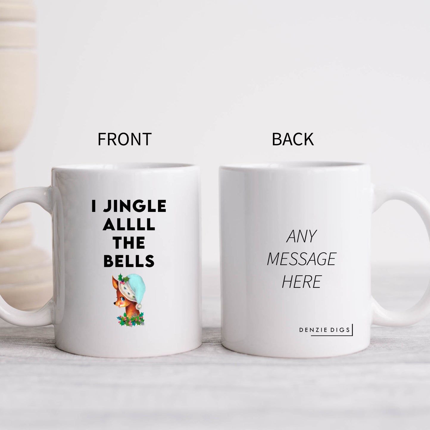 I Jingle Allll The Bells, Personalised Christmas Mug – Funny Rude Xmas Gift