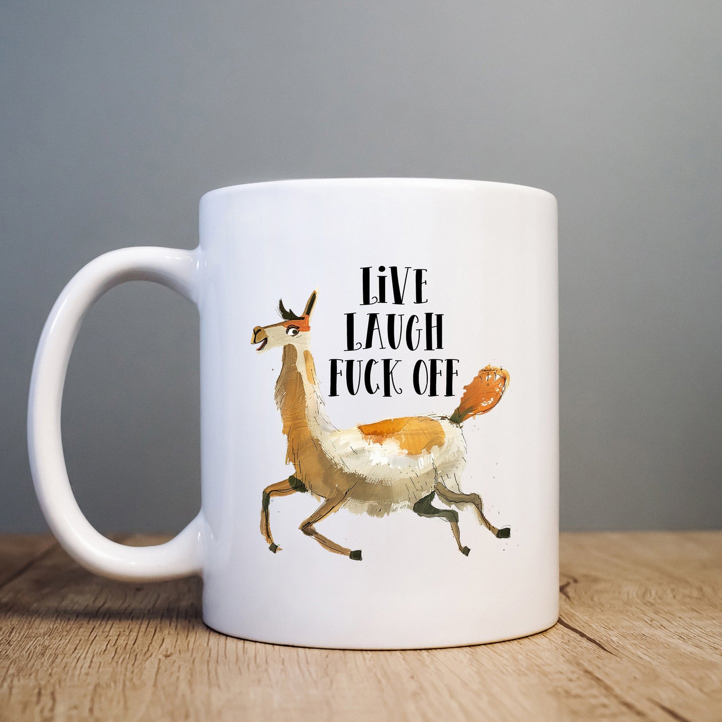 Live Laugh Fuck Off, Personalised Mug, Funny Rude Offensive Gift