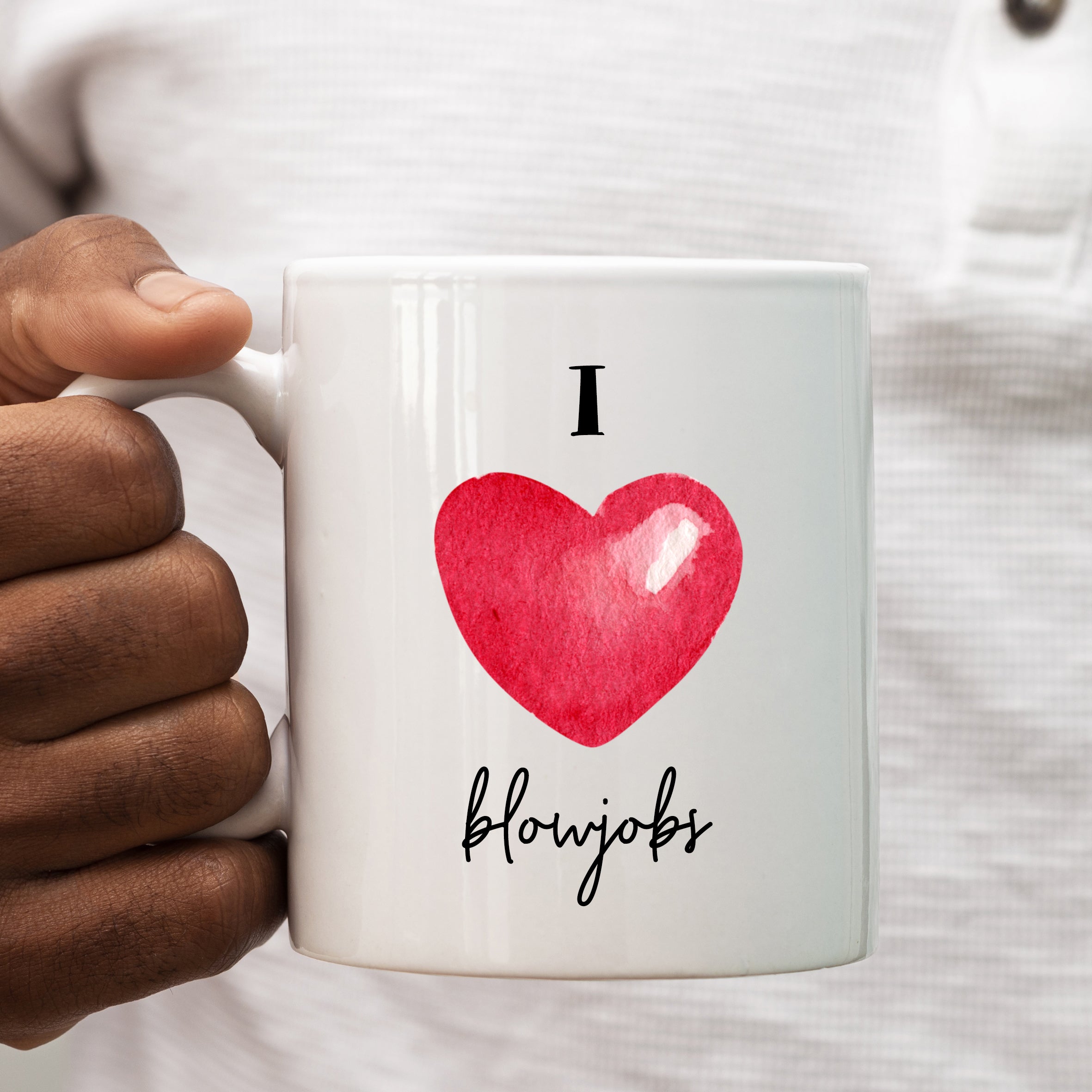 I Love Blowjobs Mug with Heart, Funny Rude Personalised Gift Cup ...