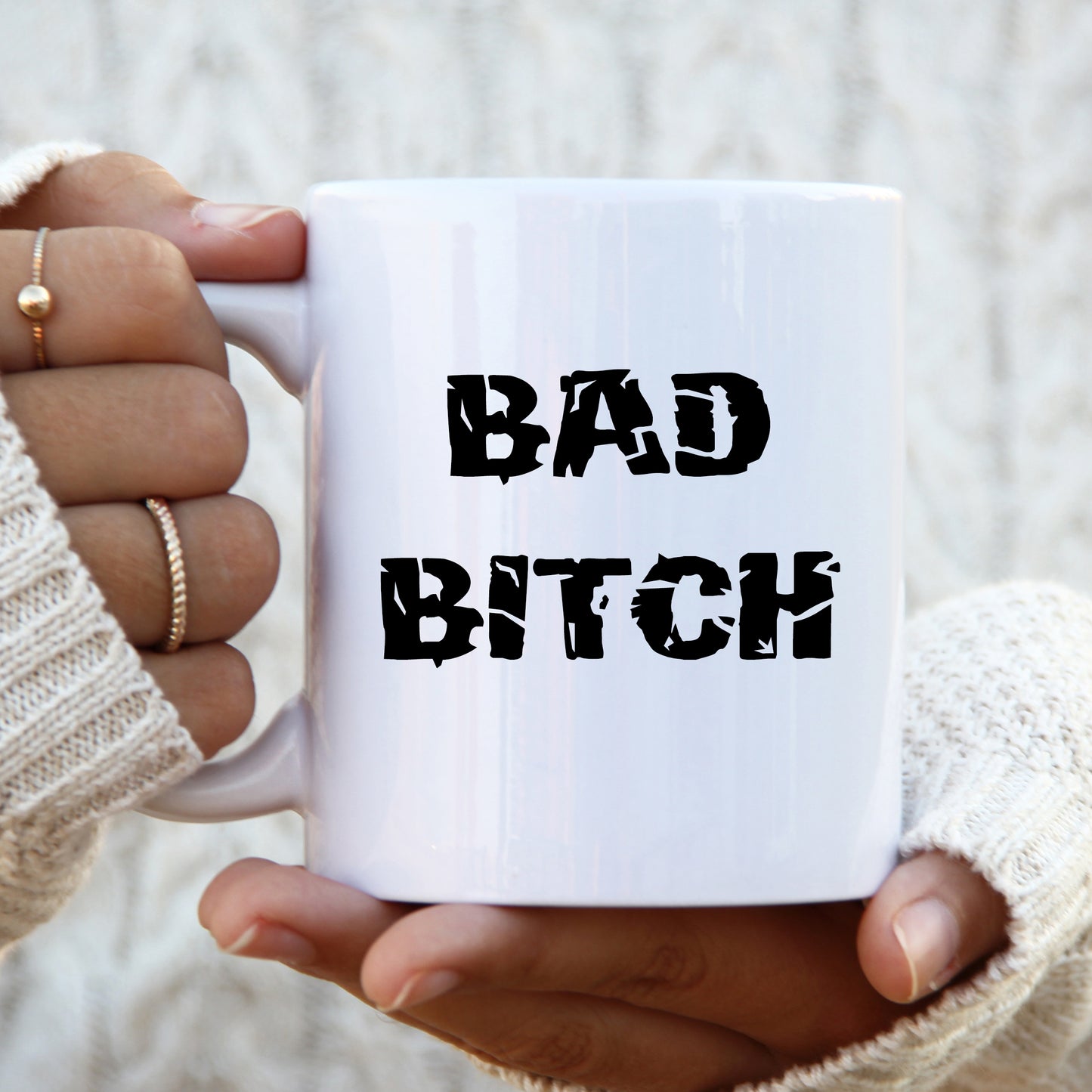 Bad Bitch, Funny Rude Motivational But Aggressive Joke Gift, Personalised Mug