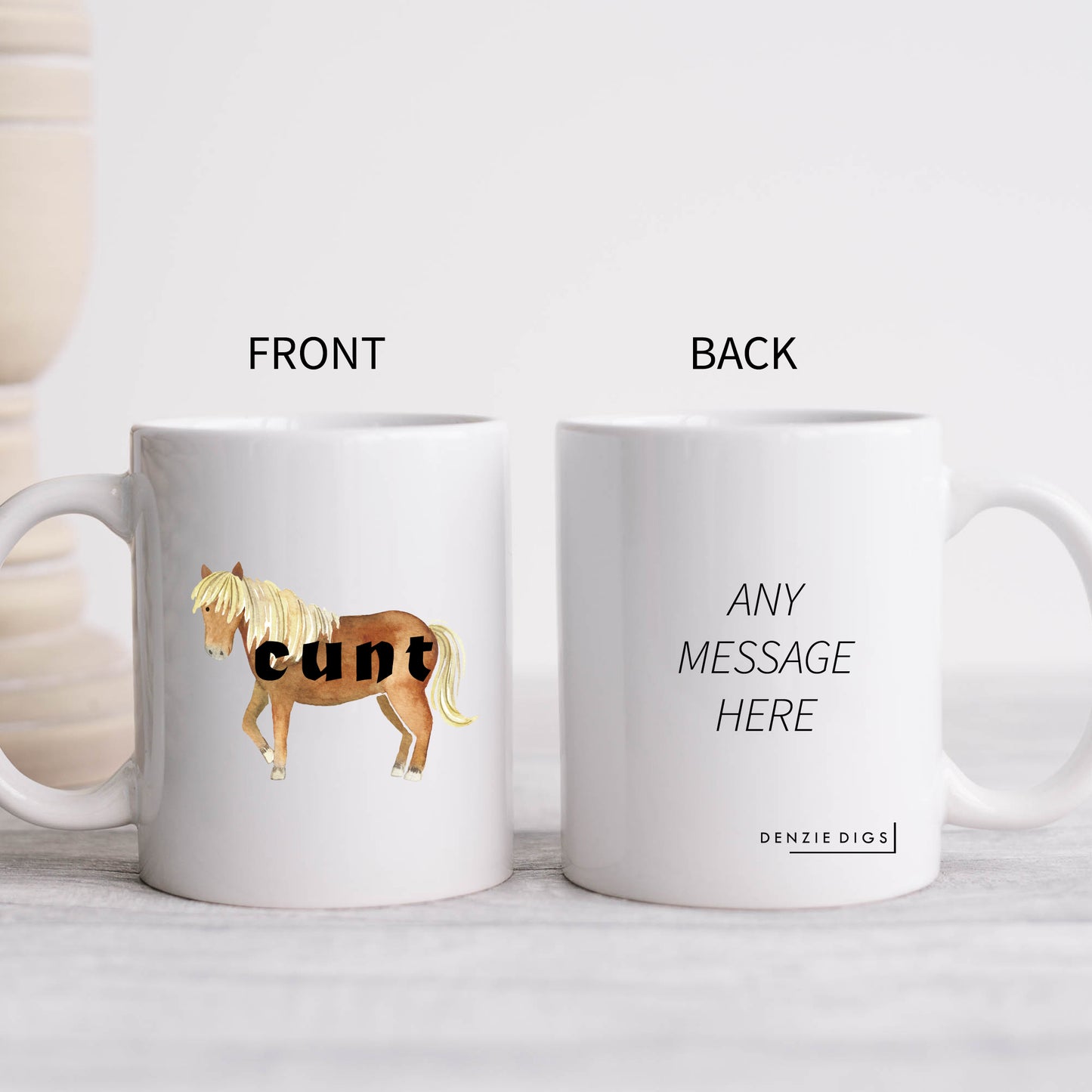 Cunt Brown Horse, Ceramic Personalised Funny Offensive Joke Mug