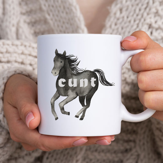 Cunt Black Horse, Ceramic Personalised Funny Offensive Joke Mug