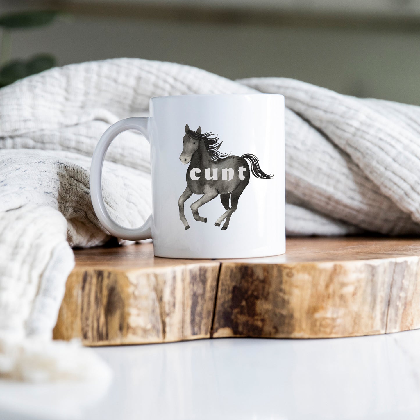 Cunt Black Horse, Ceramic Personalised Funny Offensive Joke Mug