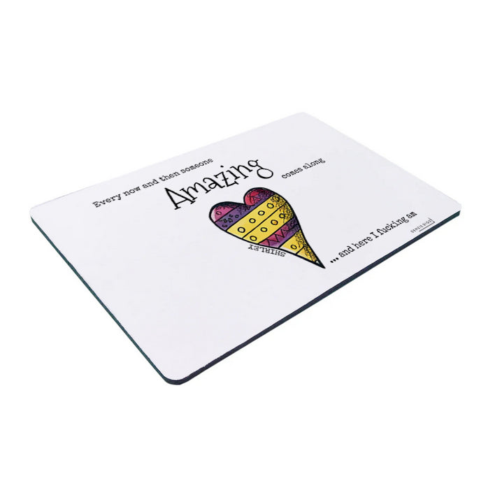 Personalised Custom Mouse Mat, Mouse Pad, Here I Fucking Am, Amazing, Funny Joke, Offensive Gift