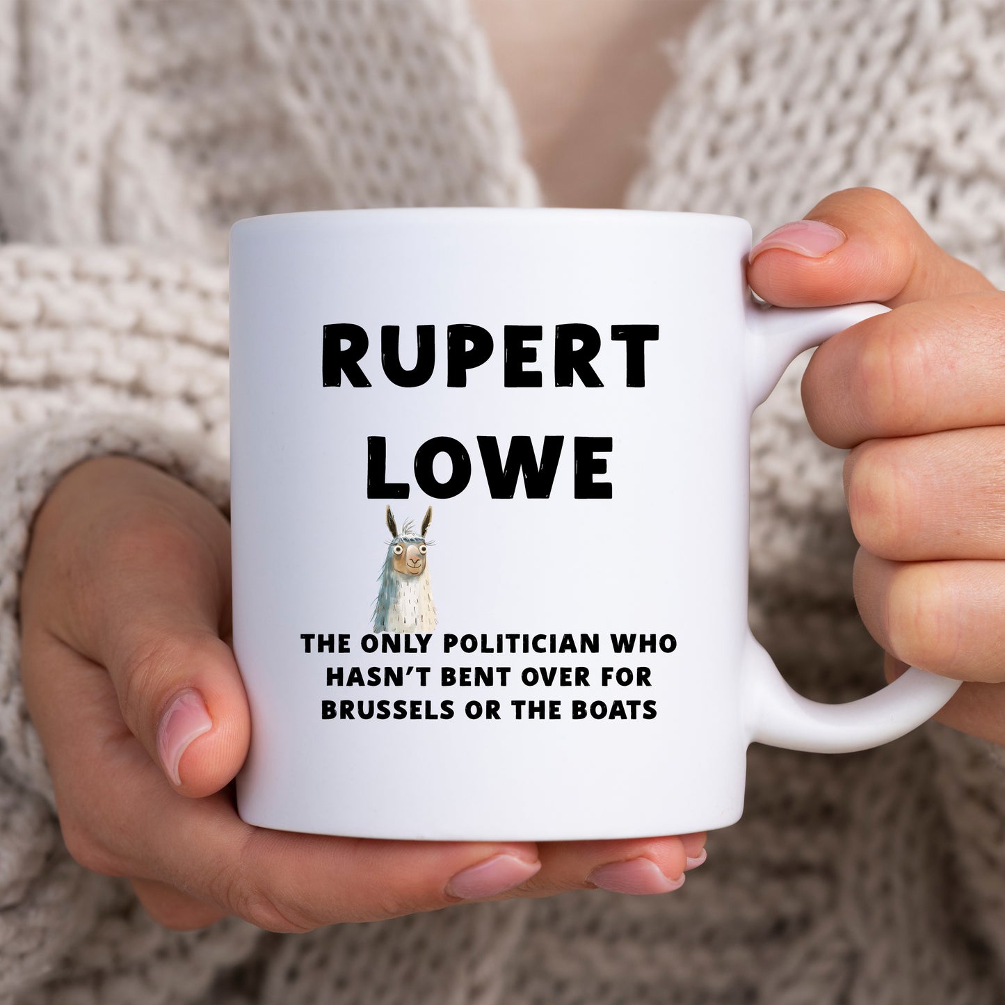 Rupert Lowe The Only Politician Who Hasn't Bent Over, Personalised Restore Britain Mug, Funny Political Gift