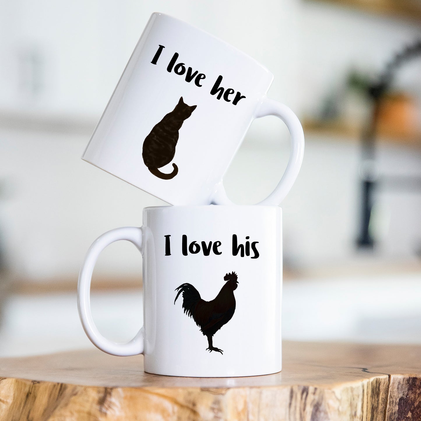 I Love Her Pussy I Love His Cock Matching Cups, Ceramic Personalised Funny Rude Couples Joke Mugs, Pair