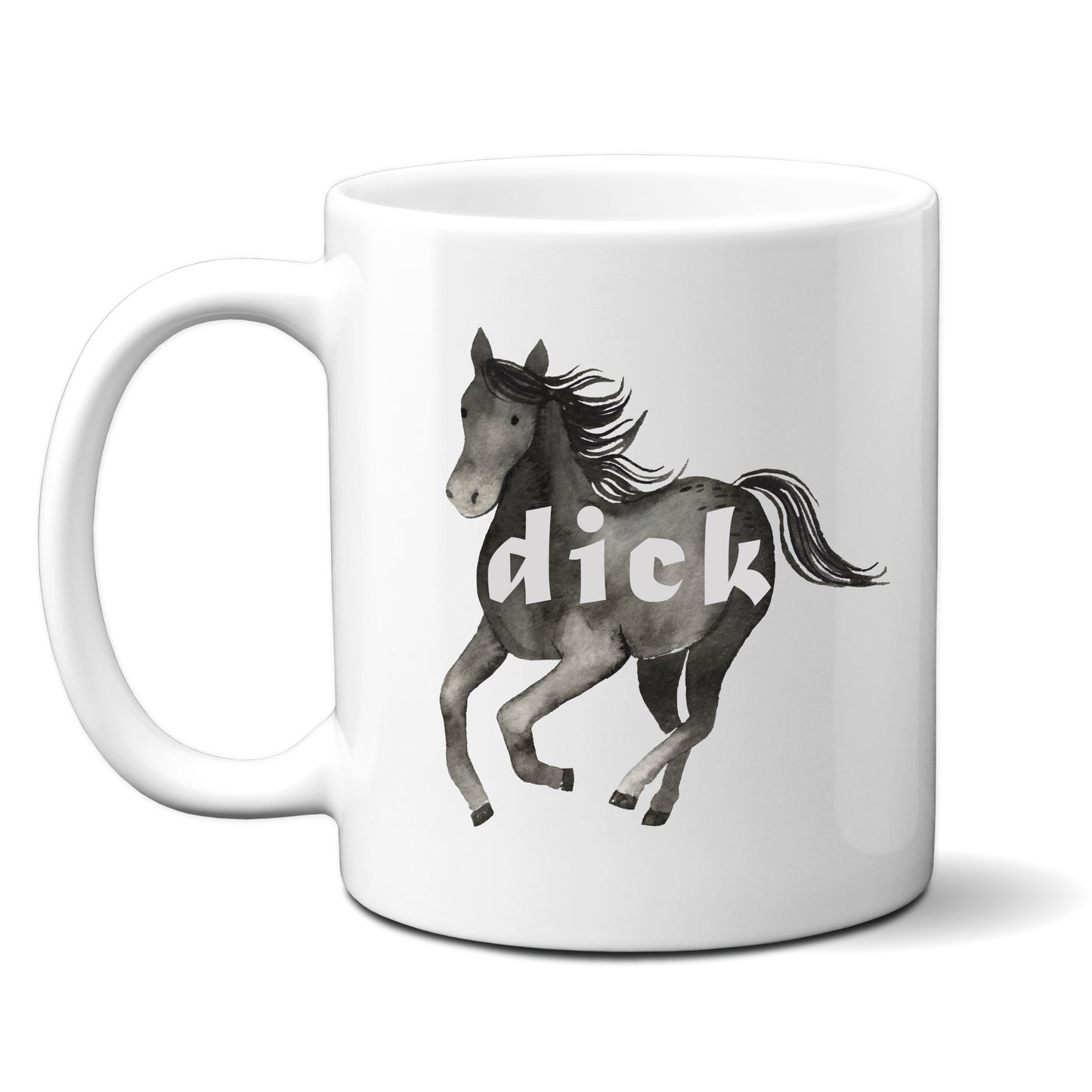 Dick, Black Horse Design, Ceramic Personalised Funny Offensive Joke Mug