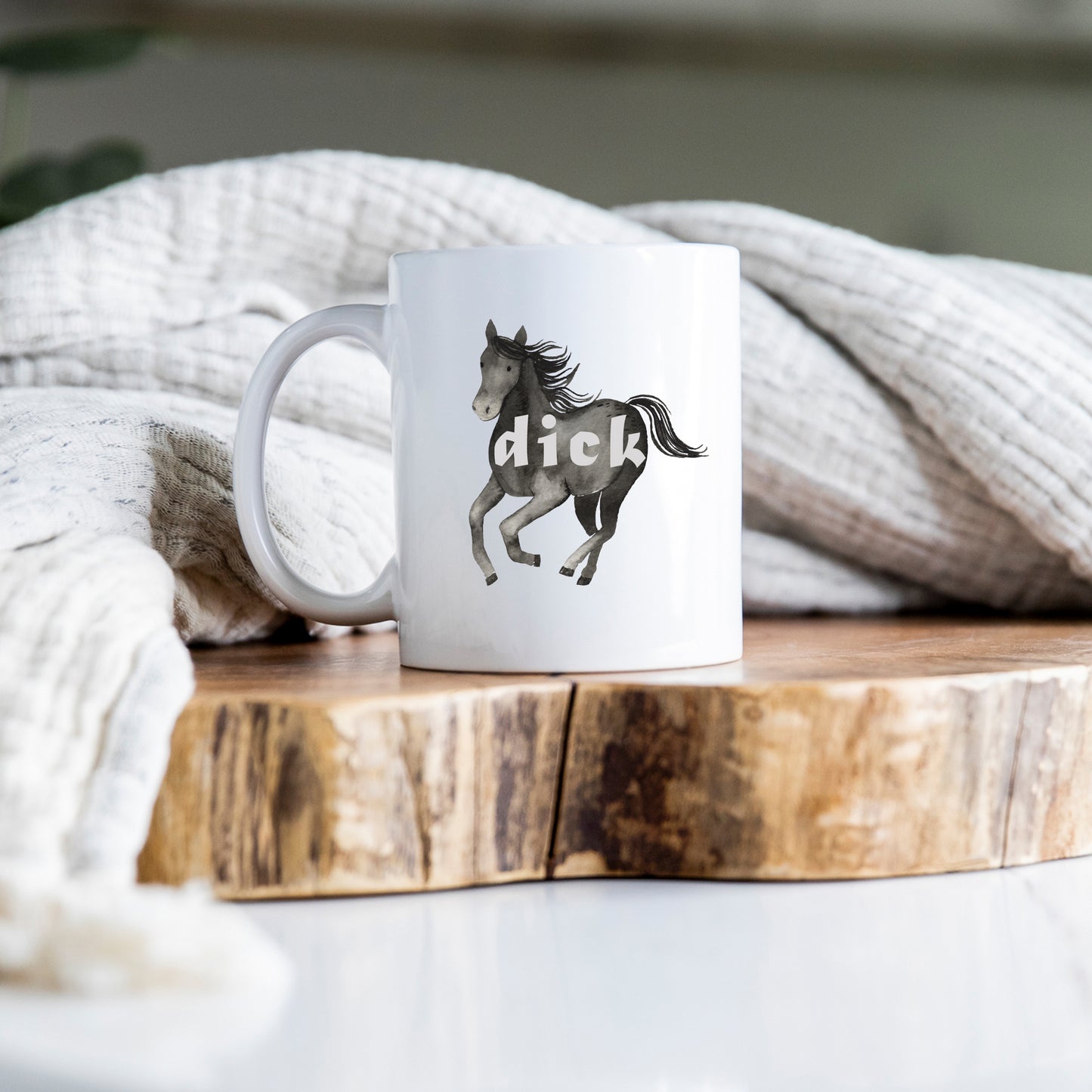Dick, Black Horse Design, Ceramic Personalised Funny Offensive Joke Mug