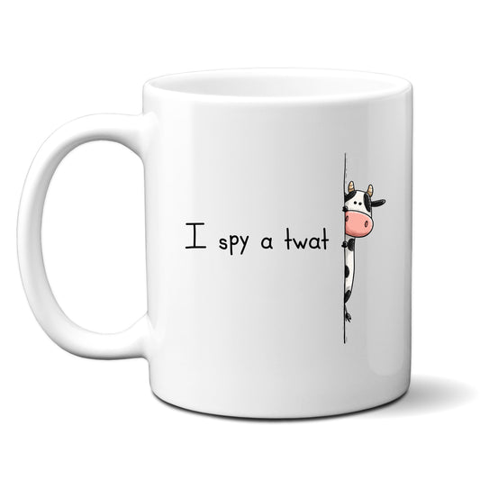 I Spy A Twat, Personalised Mug, Funny Rude Offensive Gift
