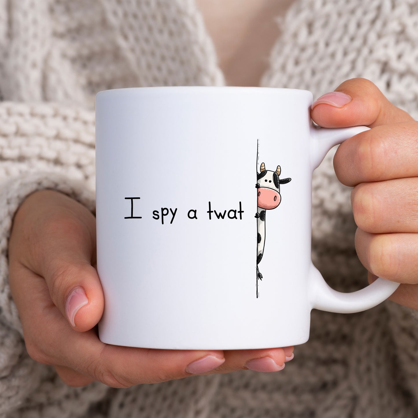 I Spy A Twat, Personalised Mug, Funny Rude Offensive Gift